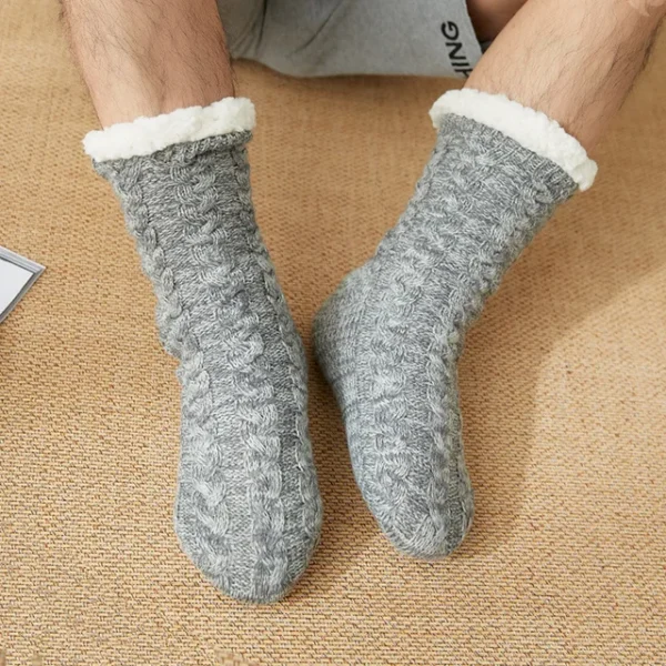 chaussettes de sol thermiques pour homme gris